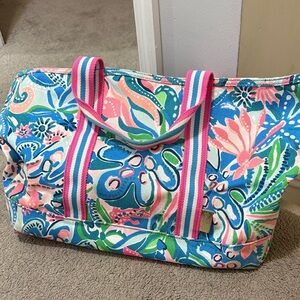 Lilly Pulitzer Pink and Blue Floral Tote